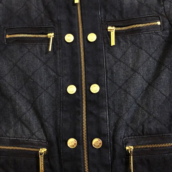 (NWOT) Michael Kors Dark Wash Jean Jacket w/GH - Picture 2 of 7
